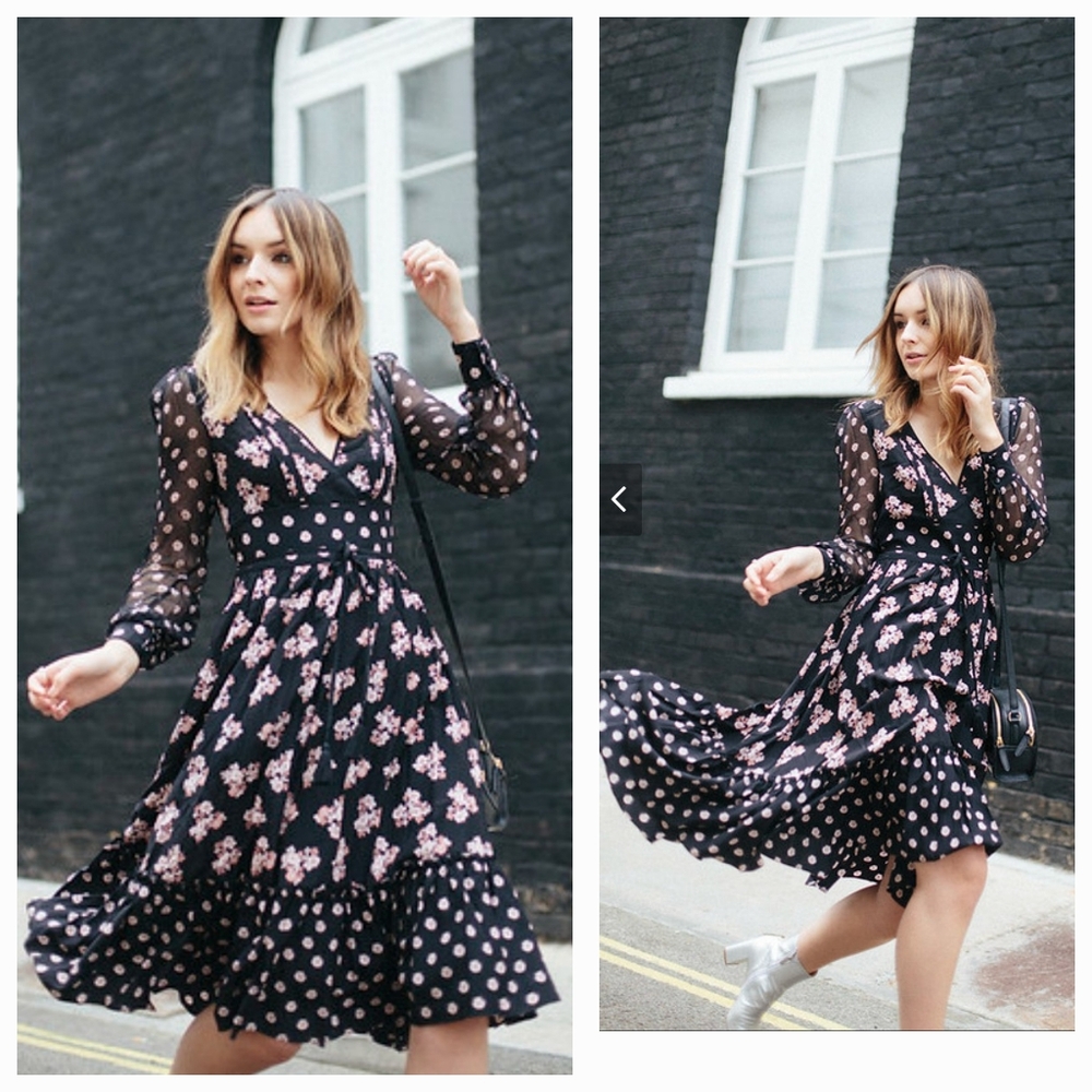NWT Kate Spade Mixed Ditzy Silk Dress